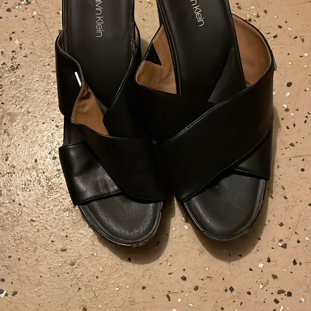 Calvin Klein Women's Black Slide Sandals